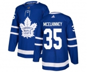 Youth Adidas Toronto Maple Leafs #35 Curtis McElhinney Authentic Royal Blue Home NHL Jersey
