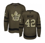 Youth Adidas Toronto Maple Leafs #42 Tyler Bozak Authentic Green Salute to Service NHL Jersey