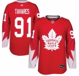 Youth Adidas Toronto Maple Leafs #91 John Tavares Authentic Red Alternate NHL Jersey