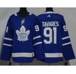 Youth Adidas Toronto Maple Leafs #91 Tavares Authentic Royal Blue Home NHL Jersey