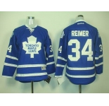 Youth nhl jerseys toronto maple leafs #34 reimer blue