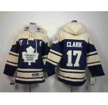 youth nhl jerseys toronto maple leafs #17 clark blue-cream[pullover hooded sweatshirt][patch C]