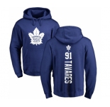NHL Adidas Toronto Maple Leafs #91 John Tavares Royal Blue Backer Pullover Hoodie