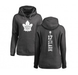 NHL Women Adidas Toronto Maple Leafs #17 Wendel Clark Charcoal One Color Backer Pullover Hoodie