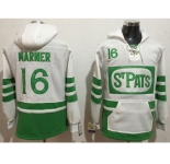 Toronto Maple Leafs #16 Mitchell Marner White Green St. Patrick's Day Pullover NHL Hoodie