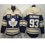nhl jerseys toronto maple leafs #93 gilmour blue-cream[pullover hooded sweatshirt][patch C]