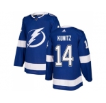 Men Adidas Tampa Bay Lightning #14 Chris Kunitz Blue Home Authentic Stitched NHL Jersey