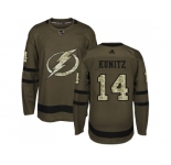 Men Adidas Tampa Bay Lightning #14 Chris Kunitz Green Salute to Service Stitched NHL Jersey