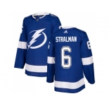 Men Adidas Tampa Bay Lightning #6 Anton Stralman Blue Home Authentic Stitched NHL Jersey