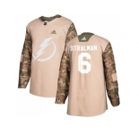 Men Adidas Tampa Bay Lightning #6 Anton Stralman Camo Authentic 2017 Veterans Day Stitched NHL Jersey