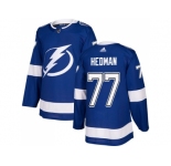 Men Adidas Tampa Bay Lightning #77 Victor Hedman Blue Home Authentic Stitched NHL Jersey