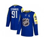 Men Adidas Tampa Bay Lightning #91 Steven Stamkos Royal 2018 All-Star Atlantic Division Authentic Stitched NHL Jersey