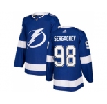 Men Adidas Tampa Bay Lightning #98 Mikhail Sergachev Blue Home Authentic Stitched NHL Jersey