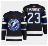 Men Tampa Bay Lightning #23 Michael Eyssimont Black Alternate Premier Breakaway Stitched Jersey