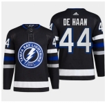Men Tampa Bay Lightning #44 Calvin De Haan Black Alternate Premier Breakaway Stitched Jersey