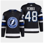 Men Tampa Bay Lightning #48 Nick Perbix Black Alternate Premier Breakaway Stitched Jersey
