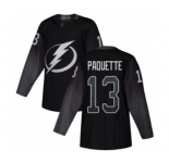 Men's Lightning #13 Cedric Paquette Black Alternate Authentic Stitched Hockey Jersey