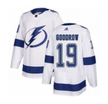 Men's Lightning #19 Barclay Goodrow White Road Authentic Stitched Hockey Jersey