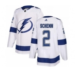 Men's Lightning #2 Luke Schenn White Road Authentic Stitched Hockey Jersey