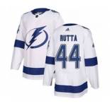 Men's Lightning #44 Jan Rutta White Road Authentic Stitched Hockey Jersey