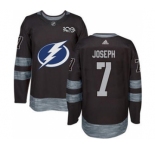 Men's Lightning #7 Mathieu Joseph Black 1917-2017 100th Anniversary Stitched Hockey Jersey