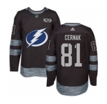 Men's Lightning #81 Erik Cernak Black 1917-2017 100th Anniversary Stitched Hockey Jersey