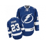 Men's Reebok Tampa Bay Lightning #23 J.T. Brown Authentic Royal Blue Home NHL Jersey