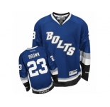 Men's Reebok Tampa Bay Lightning #23 J.T. Brown Authentic Royal Blue Third NHL Jersey