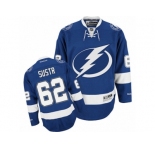 Men's Reebok Tampa Bay Lightning #62 Andrej Sustr Authentic Royal Blue Home NHL Jersey