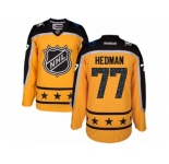 Men's Reebok Tampa Bay Lightning #77 Victor Hedman Authentic Yellow Atlantic Division 2017 All-Star NHL Jersey