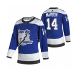 Men's Tampa Bay Lightning #14 Patrick Maroon Blue 2020-21 Reverse Retro Alternate Hockey Jersey