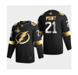 Men's Tampa Bay Lightning #21 Brayden Point Black Golden Edition Limited Stitched Hockey Jersey