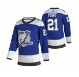 Men's Tampa Bay Lightning #21 Brayden Point Blue 2020-21 Reverse Retro Alternate Hockey Jersey