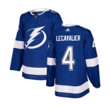 Men's Tampa Bay Lightning #4 Vincent Lecavalier Blue Home Stitched Hockey Jersey
