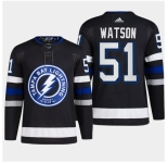 Men's Tampa Bay Lightning #51 Austin Watson Black 2024 Stadium Series Stitched Jersey