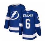 Men's Tampa Bay Lightning #6 Anton Stralman Blue Home Stitched Hockey Jersey