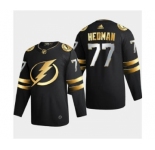 Men's Tampa Bay Lightning #77 Victor Hedman Black Golden Edition Limited Stitched Hockey Jersey