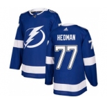 Men's Tampa Bay Lightning #77 Victor Hedman Blue Home Stitched Hockey Jersey