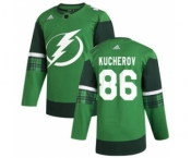 Men's Tampa Bay Lightning #86 Nikita Kucherov 2020 St. Patrick's Day Stitched Hockey Jersey Green