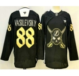 Men's Tampa Bay Lightning #88 Andrei Vasilevskiy Black Pirate Themed Warmup Authentic Jersey