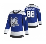 Men's Tampa Bay Lightning #88 Andrei Vasilevskiy Blue 2020-21 Reverse Retro Alternate Hockey Jersey