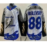 Men's Tampa Bay Lightning #88 Andrei Vasilevskiy White 2022 Reverse Retro Authentic Jersey