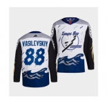 Men's Tampa Bay Lightning #88 Andrei Vasilevskiy White 2022 Reverse Retro Stitched Jersey