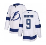 Men's Tampa Bay Lightning #9 Tyler Johnson White Road Stitched Hockey Jersey