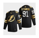 Men's Tampa Bay Lightning #91 Steve Stamkos Black Golden Edition Limited Stitched Hockey Jersey