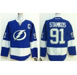 nhl jerseys tampa bay lightning #91 stamkos blue[2014 new stadium][patch C]
