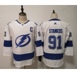 Lightning #91 Steven Stamkos White Women Adidas Jersey