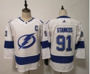 Lightning #91 Steven Stamkos White Women Adidas Jersey