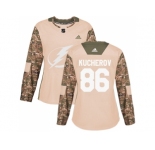 Women Adidas Tampa Bay Lightning #86 Nikita Kucherov Camo Authentic 2017 Veterans Day Stitched NHL Jersey
