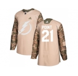 Youth Adidas Tampa Bay Lightning #21 Brayden Point Camo Authentic 2017 Veterans Day Stitched NHL Jersey
